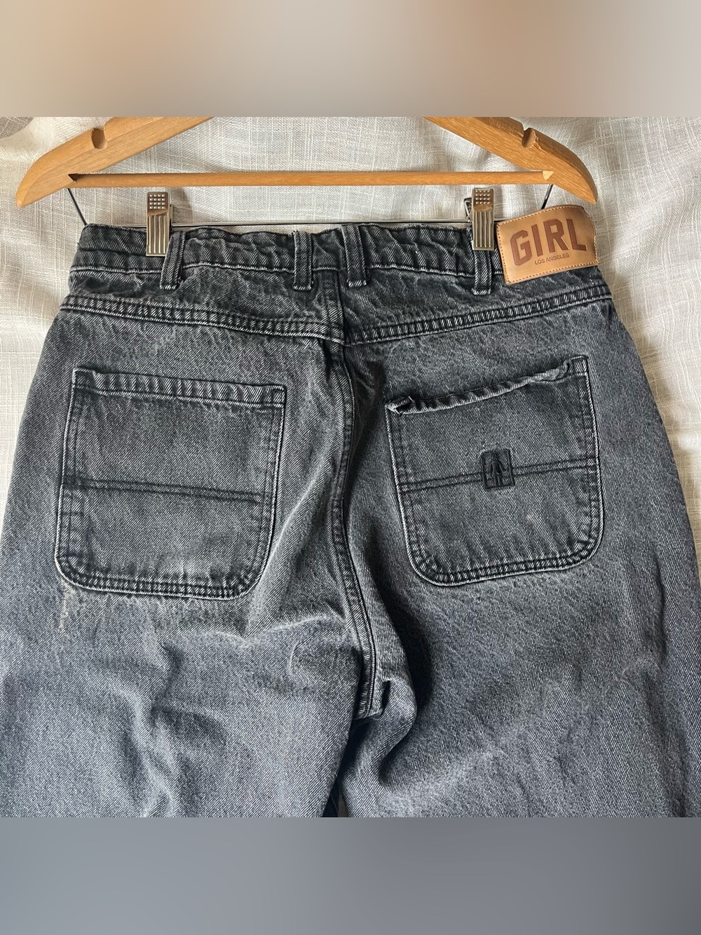 90s GIRL Skater Baggy Jeans Black Denim - Picture 9 of 13